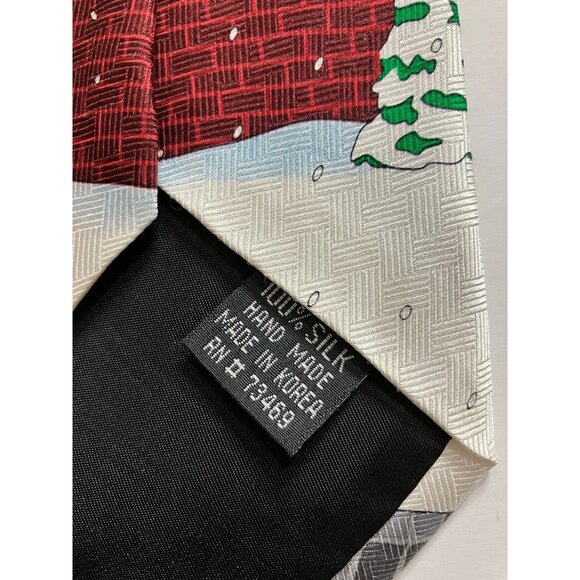 Vintage 90's Looney Tunes Bugs Bunny Tweety Taz Sylvester Mens Silk Tie Christma - Picture 5 of 7